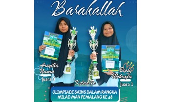 Siswa SMP IT Tsamrotul Fuad Raih Emas dan Perunggu dalam Olimpiade Sains Milad MAN Pemalang ke 48